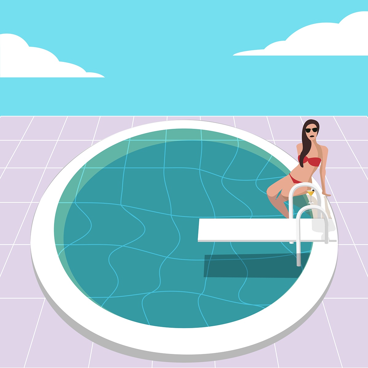 alphabet ILLUSTRATION  Perspective typography   36daysoftype type Pool vacation girl