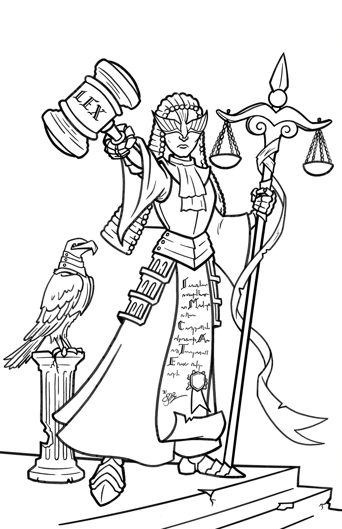 cali pigeon games calling all knights card game concept art court Drawing  eagle judge Justice law