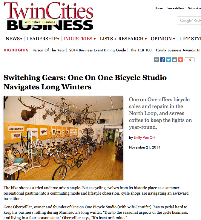 interviews minnesota Bike Shops business magazine twin cities