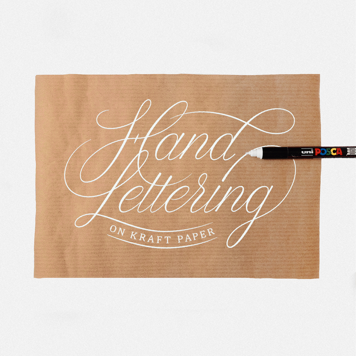 HAND LETTERING kraft paper white ink james lewis  lettering hand drawn