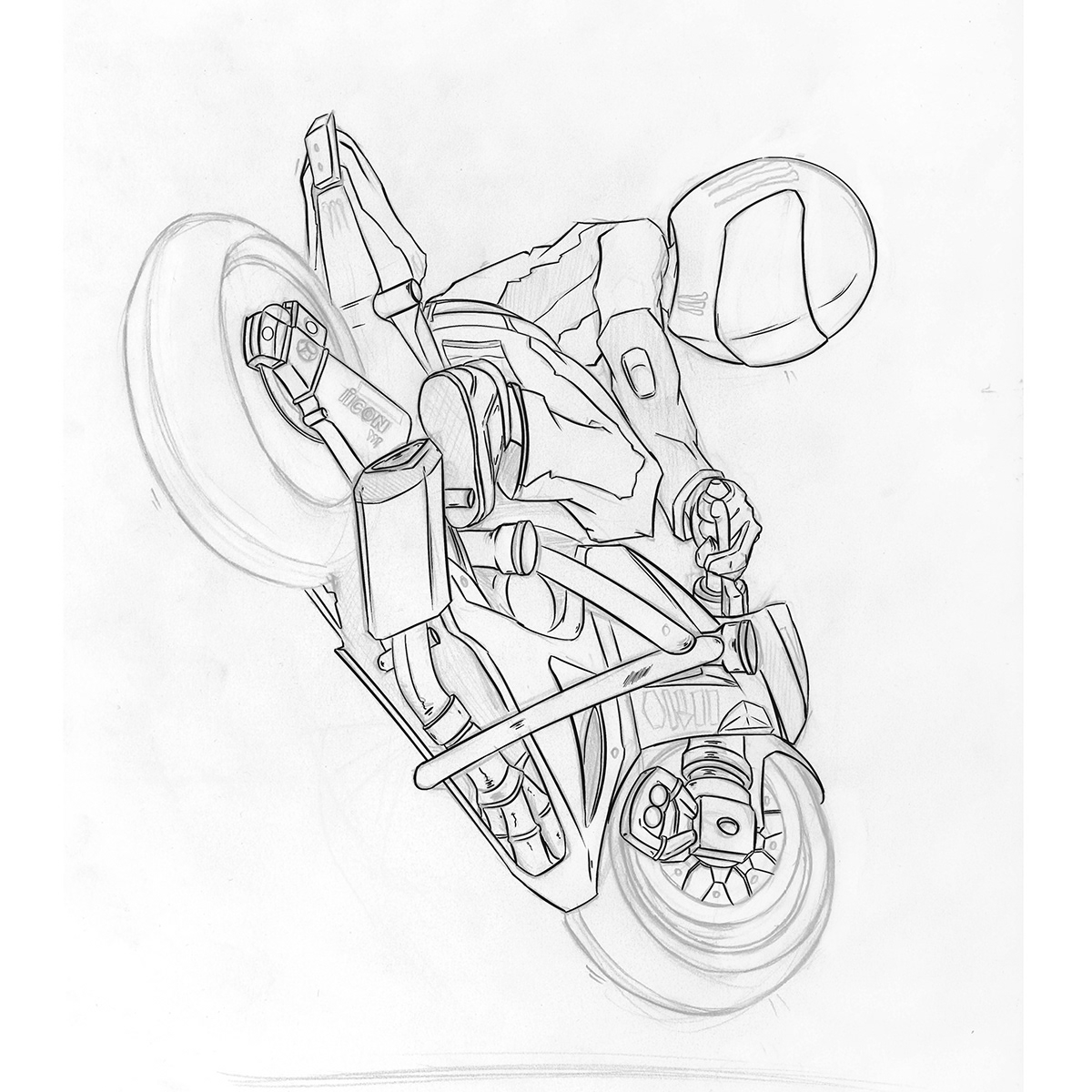 cartoon stunt Stuntlife Kawasaki ZX-636R monsterenergy Icon GPR brembo Dunlop moto motorbike