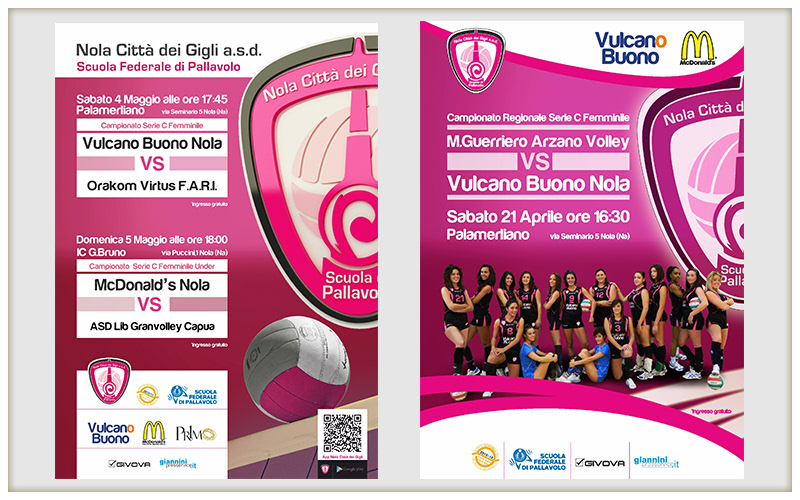 volley design nola pallavolo NAPOLI Campania app grafica sport logo