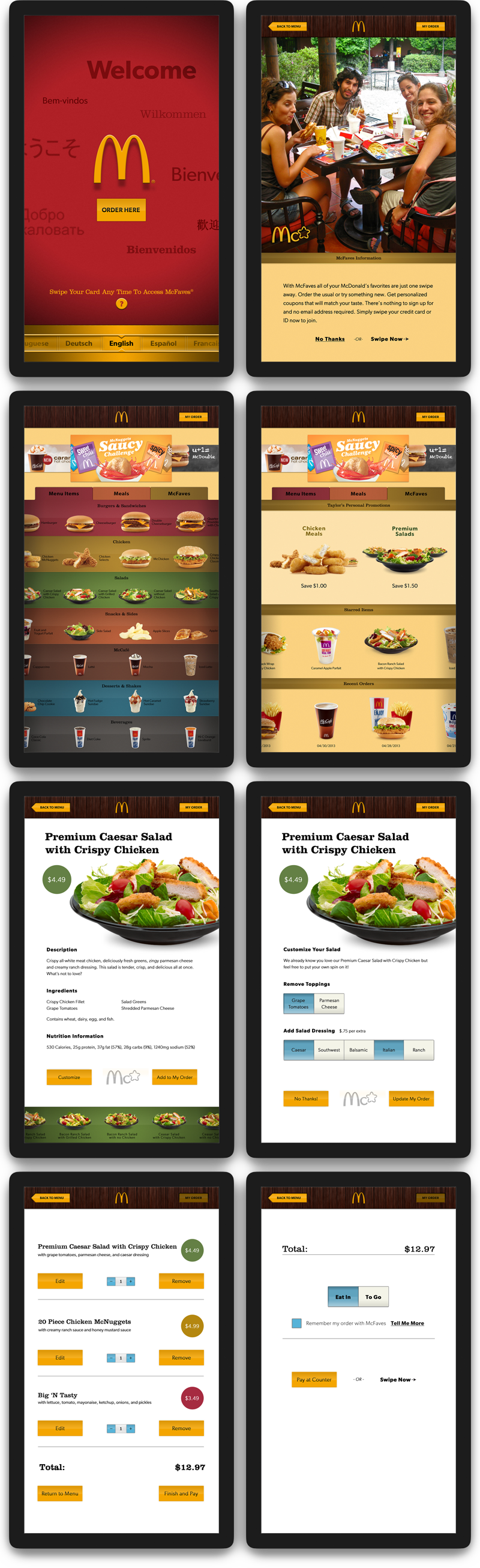 McDonald’s menu boards digital interactive touch screen monitor Display multitouch
