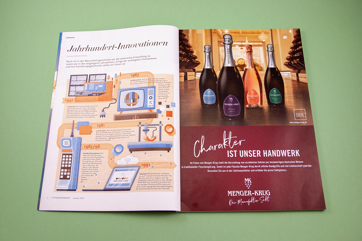 Photography of infographic for Unternehmerin Magazin by Adrian Bauer