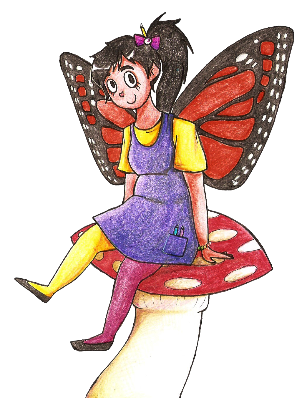lutih arica chile hongos setas Mushrooms shrooms cup Mug  girl cute butterfly wings fairy Butterfly Wings