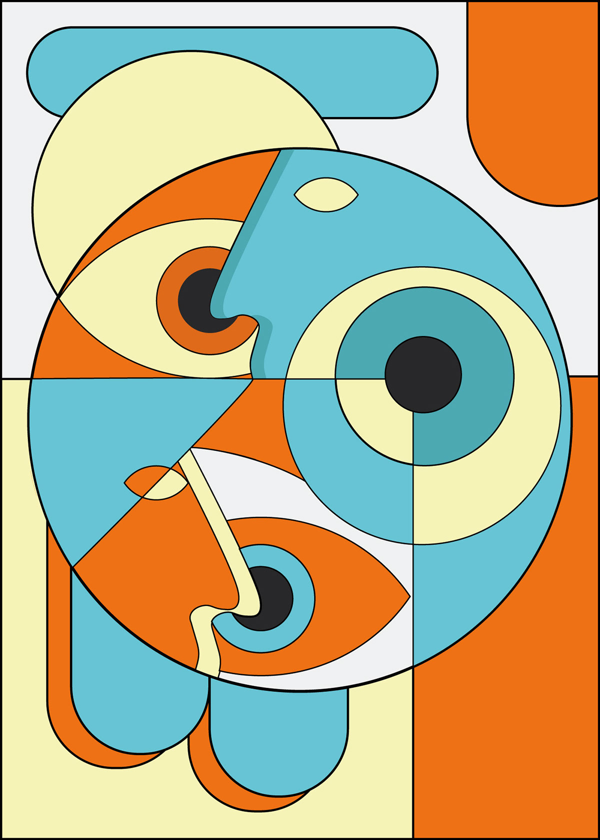 ILLUSTRATION  bauhaus abstract geometric Digital Art  artwork poster branding  visual identity Packaging