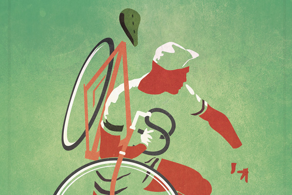 Jon Chew art vector poster design Bike Bicycle Cycling