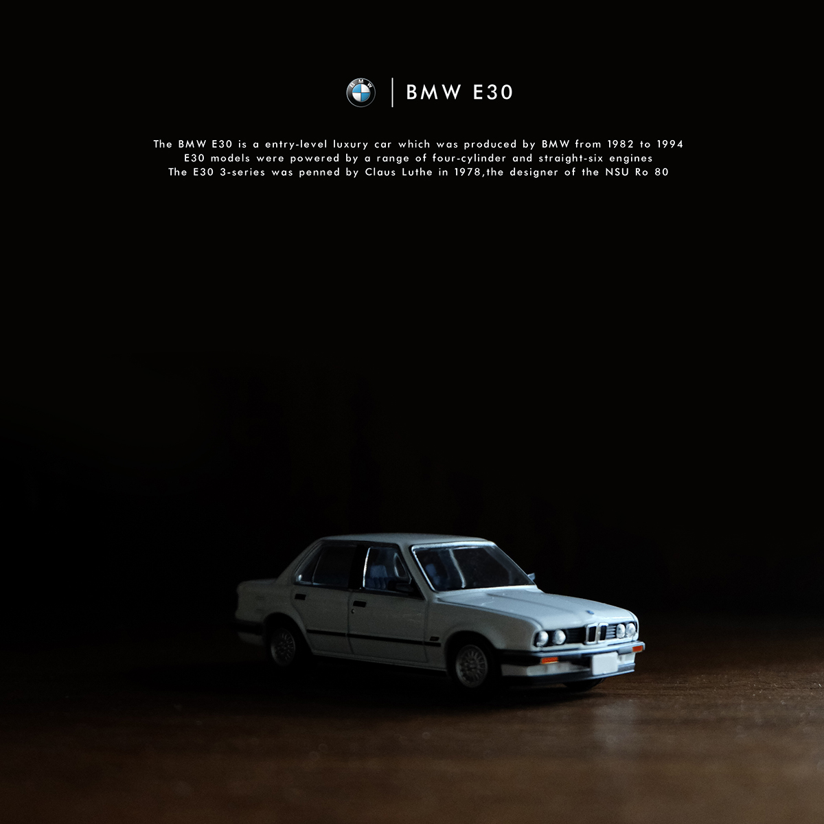 diecast BMW e30 car Tomica editorial branding 