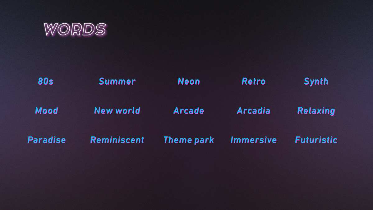 neon light summer 80s Retro SYNTH immersive arcade retrowave Synthwave