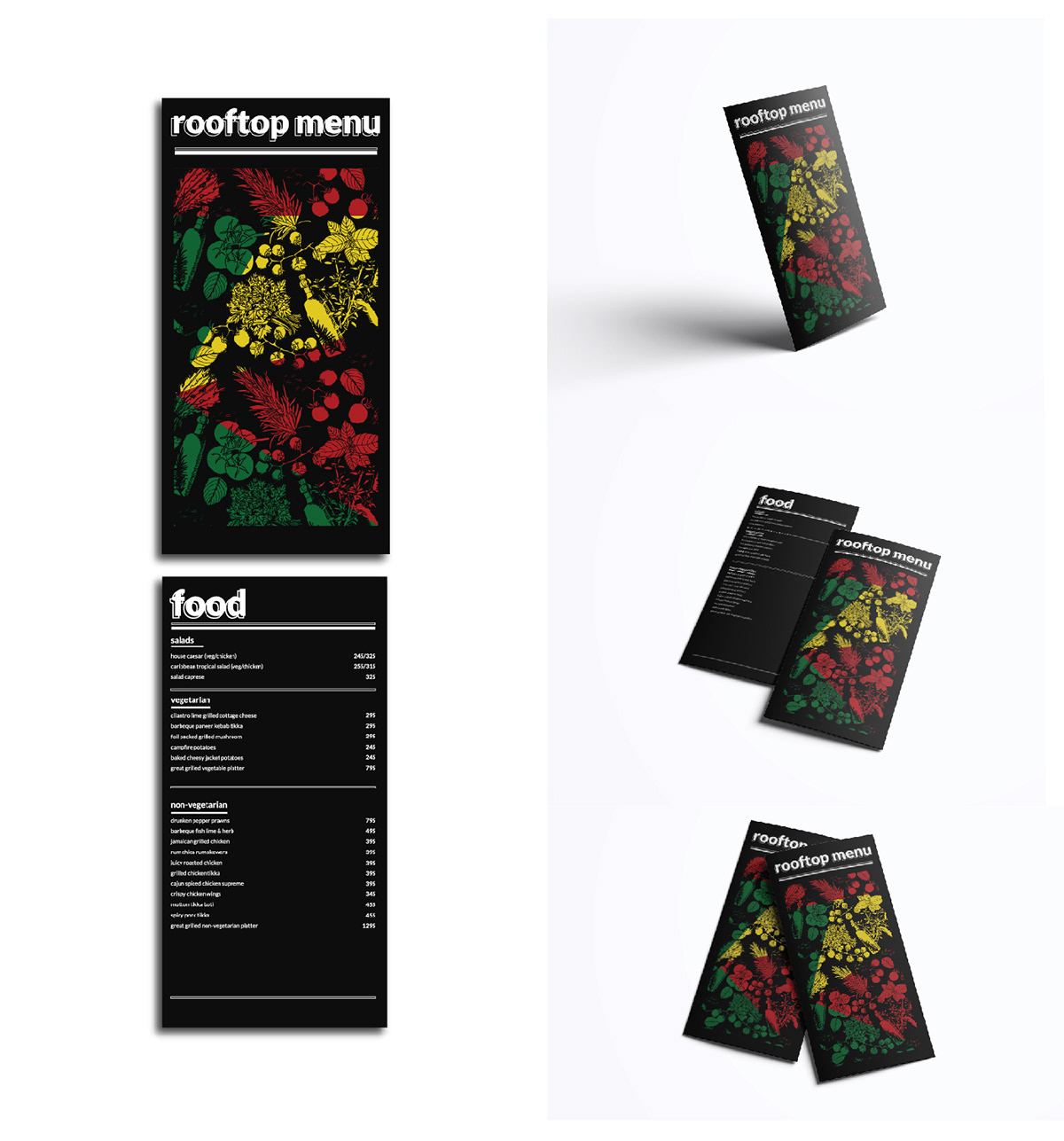 rastafari restaurant menu RestaurantBranding Food  Socialmedia musicfestival posterdesign rasta
