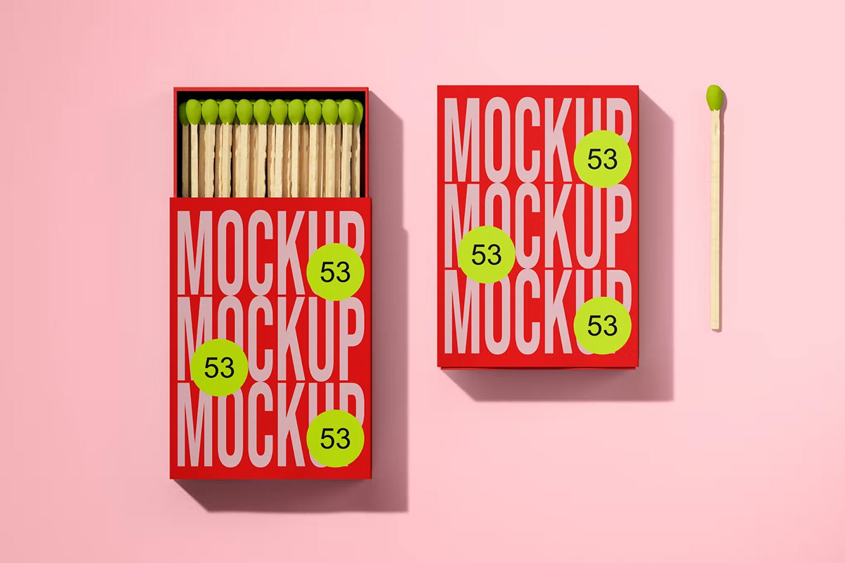 box gift Matchbox Matches Mockup package design  Packaging packaging design product design  vintage