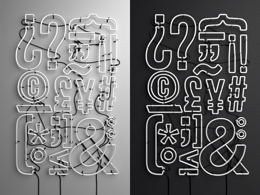 Typography Neon Muokkaa 3D Typomad Chulotype
