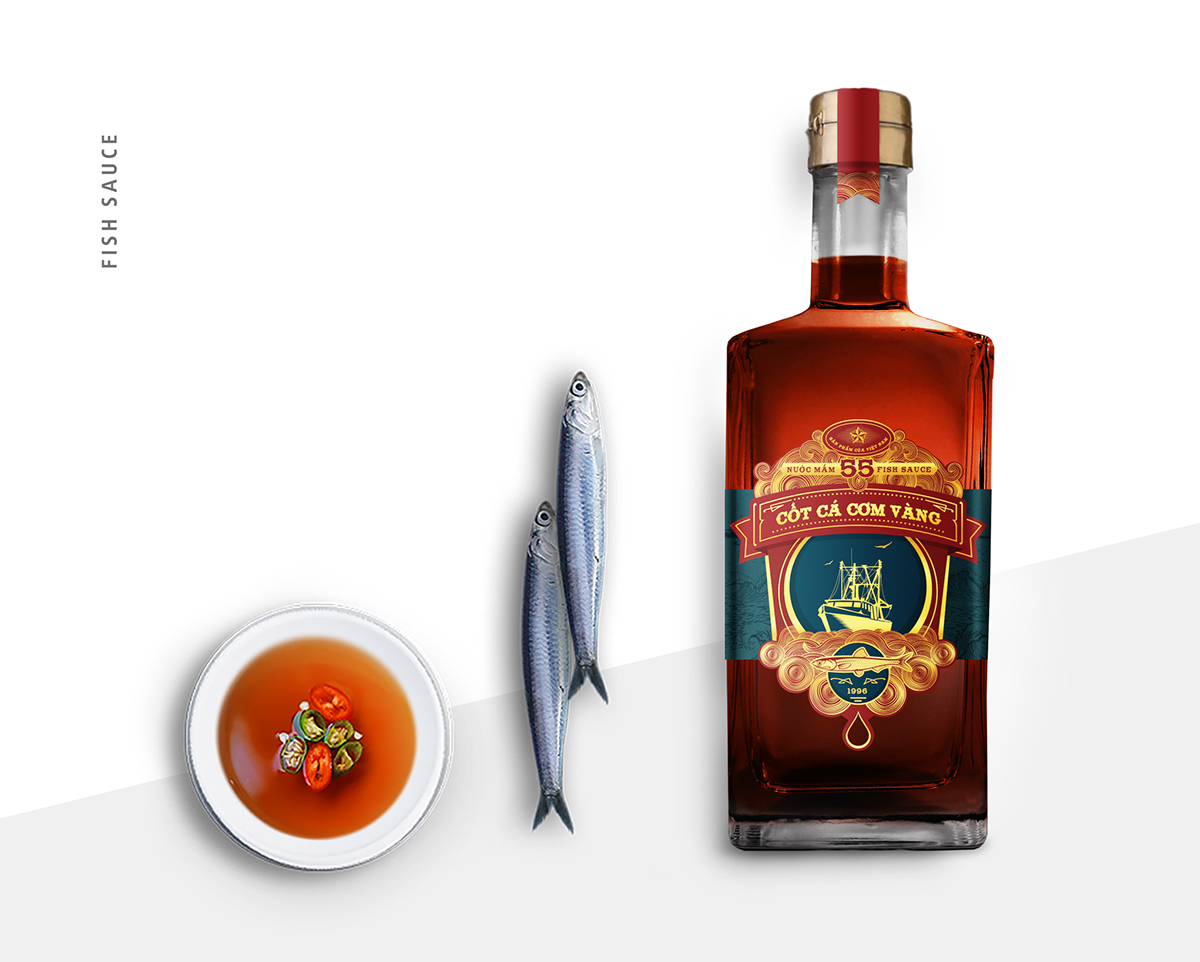 fish sauce Packaging shrimp paste vinegar bean paste ILLUSTRATION  branding  vietnamese Food  bottle