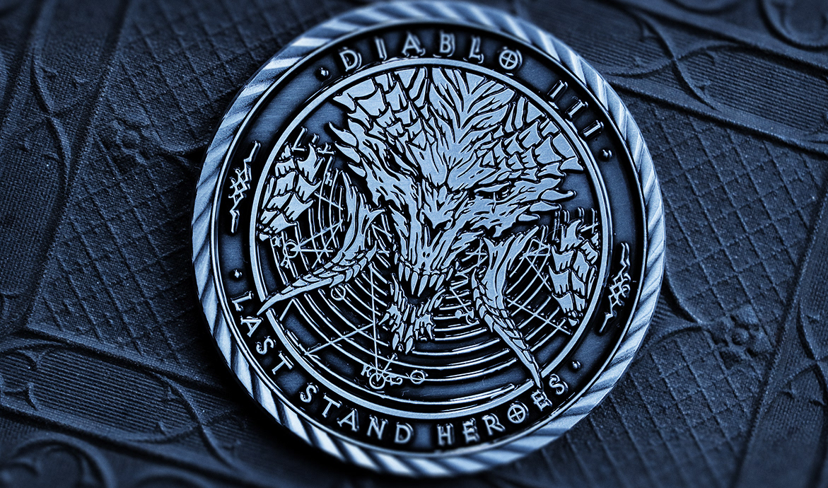 diablo coin coin design Diablo IV Blizzard game design fernando forero Typeface Diablo Immortal