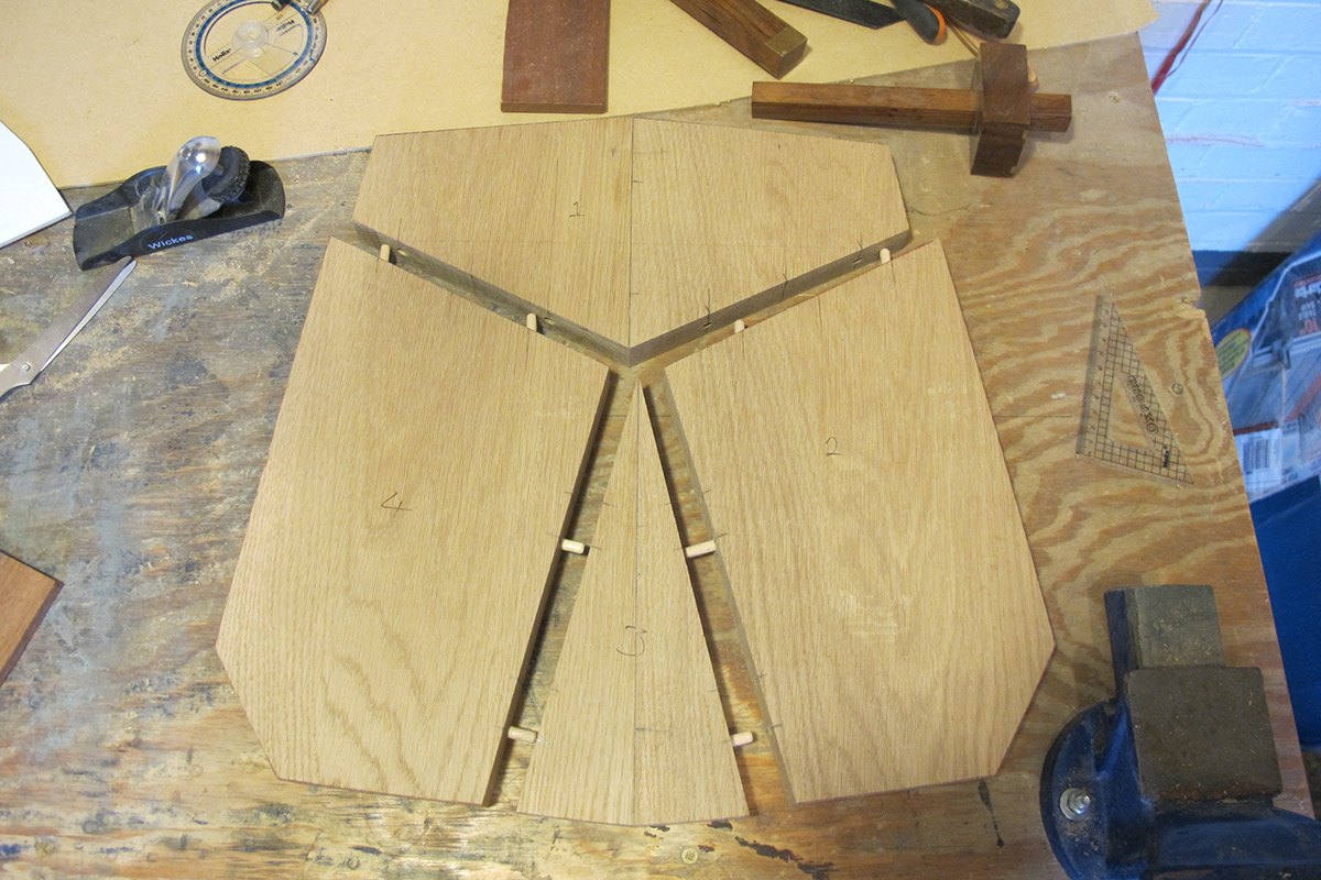 faceted geometric reduced simple Joinery oak