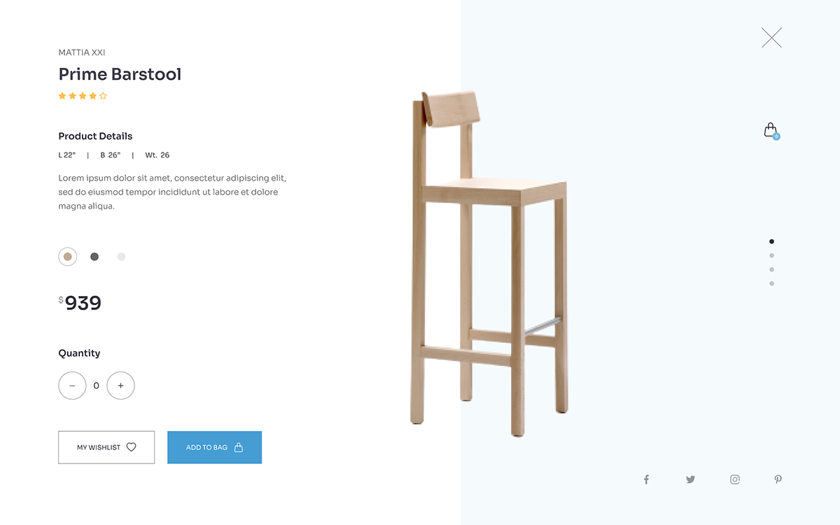 Ecommerce furniture graphics design household minimal Minimalism UI UX design cart Freelance sales