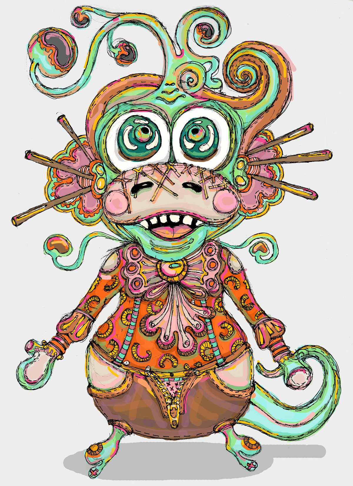 India fantasy strange girl Fun crazy animal Nature