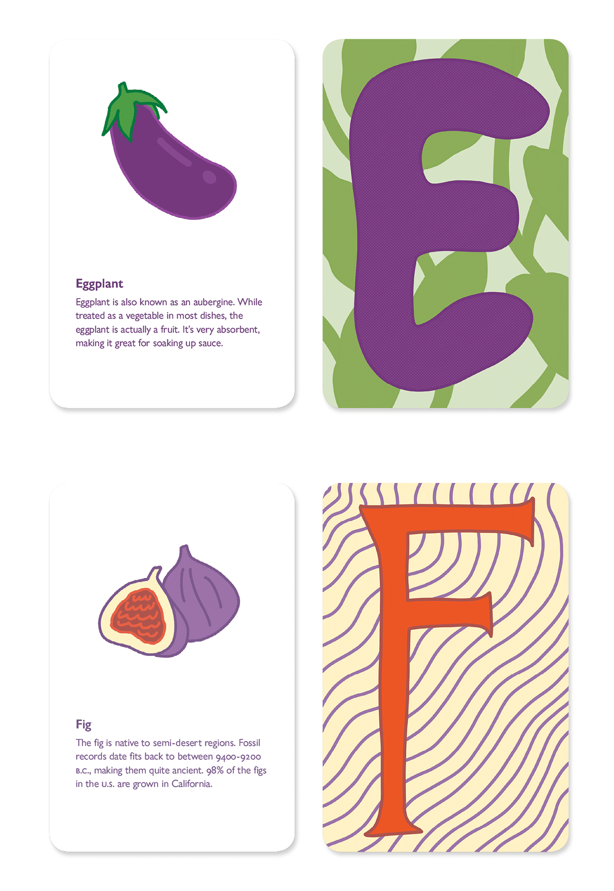 A-Z alphabet art for children Flash Cards flashcards Fruit illustrated type illustrative typography typography   vegetables