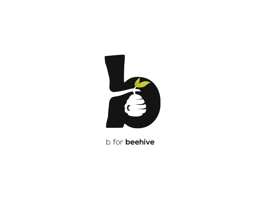 honey bee Tree  orange logo negative space Illustrator simple letter hive beehive