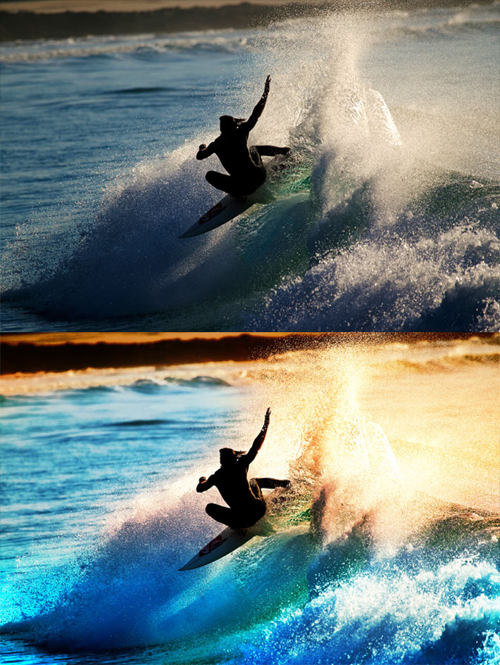 Image manipulation Surf waves vivid