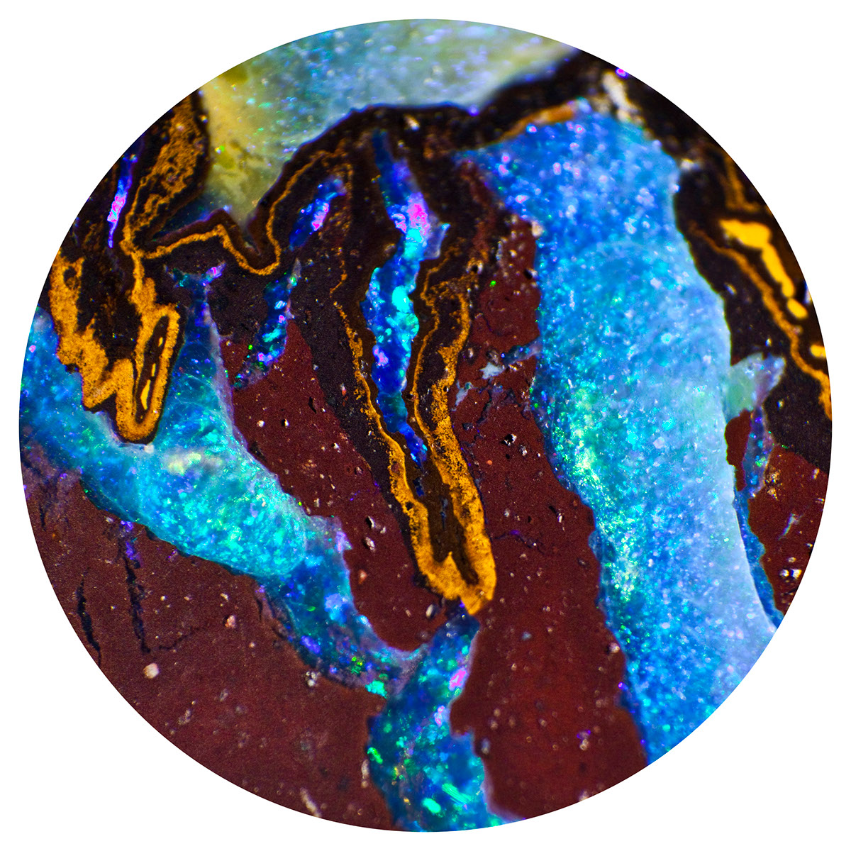 close up macro mineral opal silica mineraliod gemstone rainbow gem fire red blue green limestone