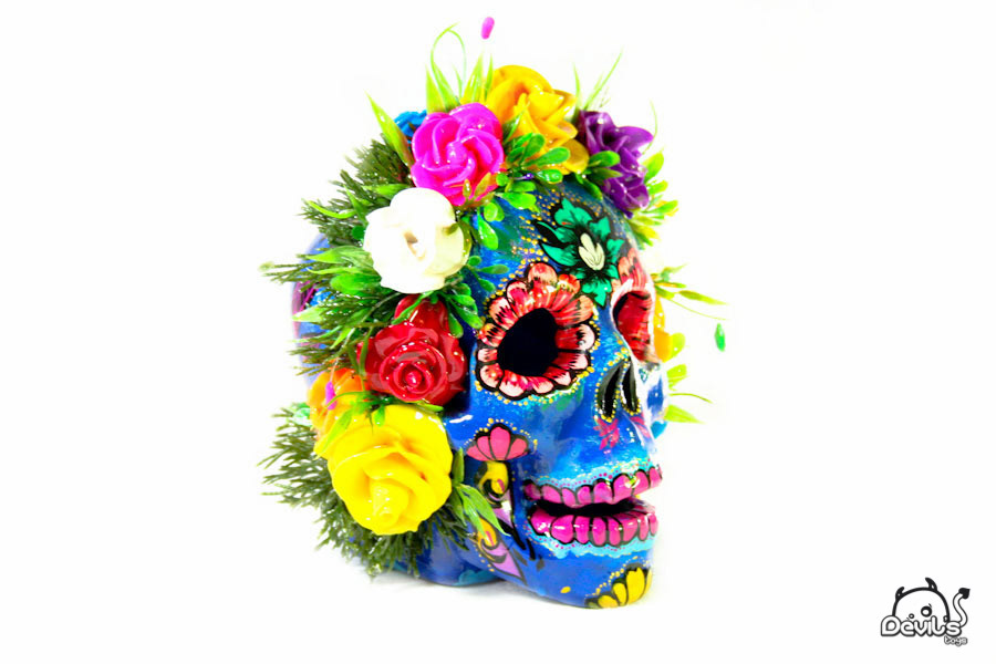 skull calaca catrina Flowers Flores colors colores pintura print Dia De Muertos devils toys Custom art toy