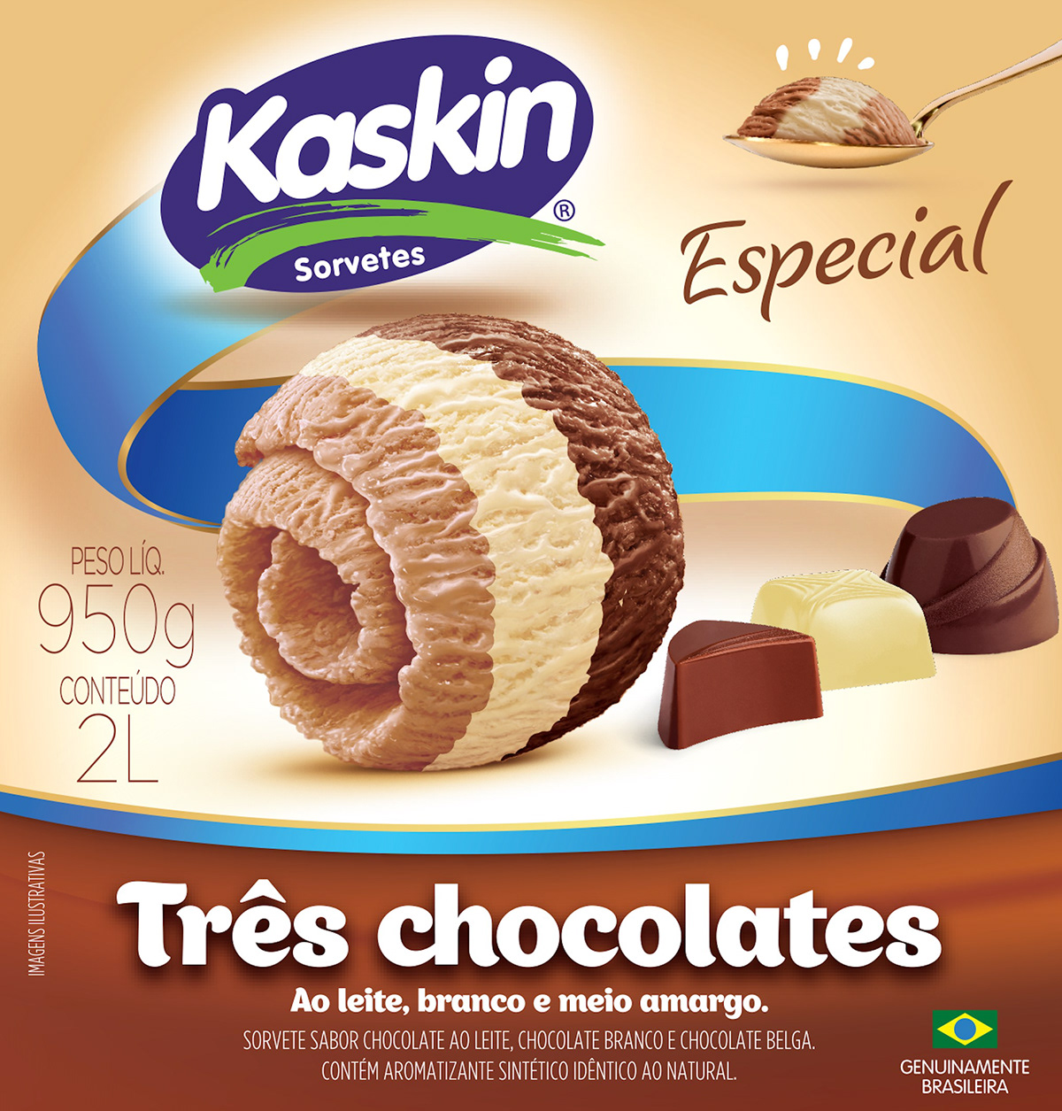 sorvete ice cream pote 2L kaskin embalagem picolé helados helado