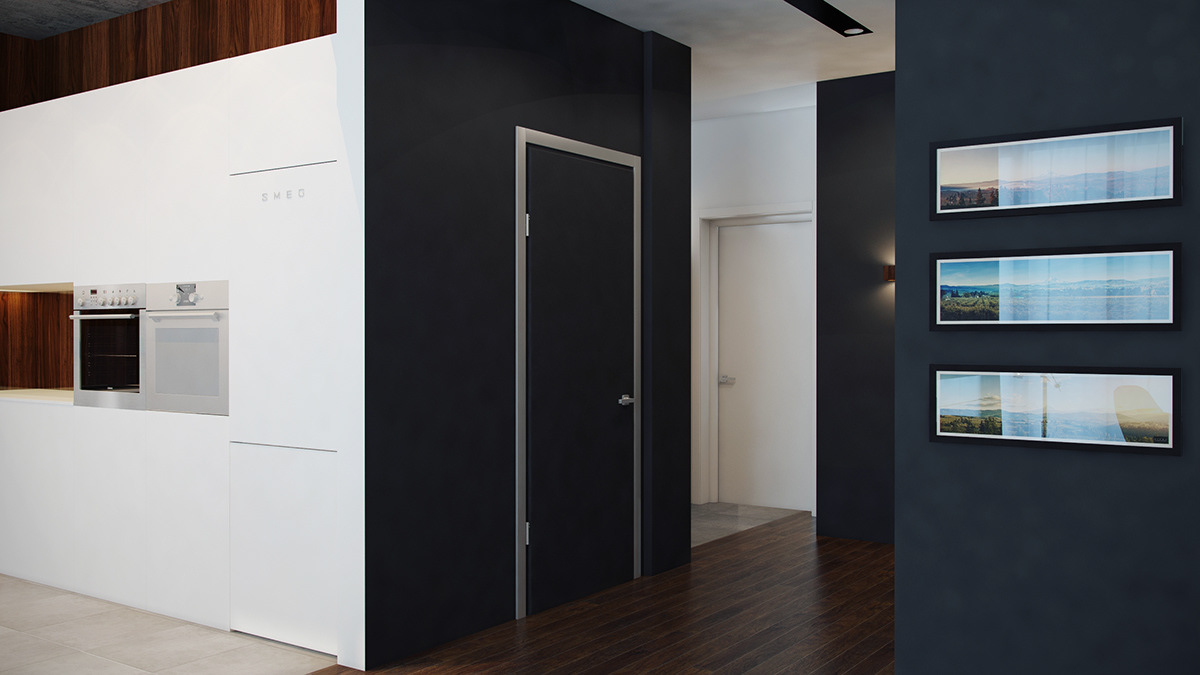 design room apartment houseroom voronezh Interior dream wood White and black thx