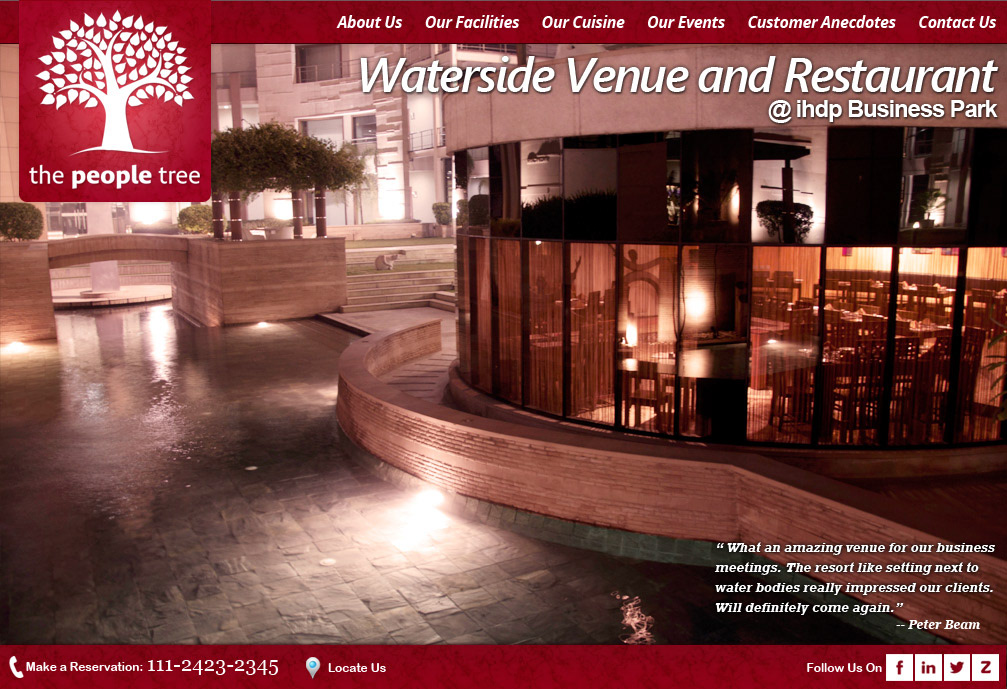 Website  design templates restaurants waterside venue