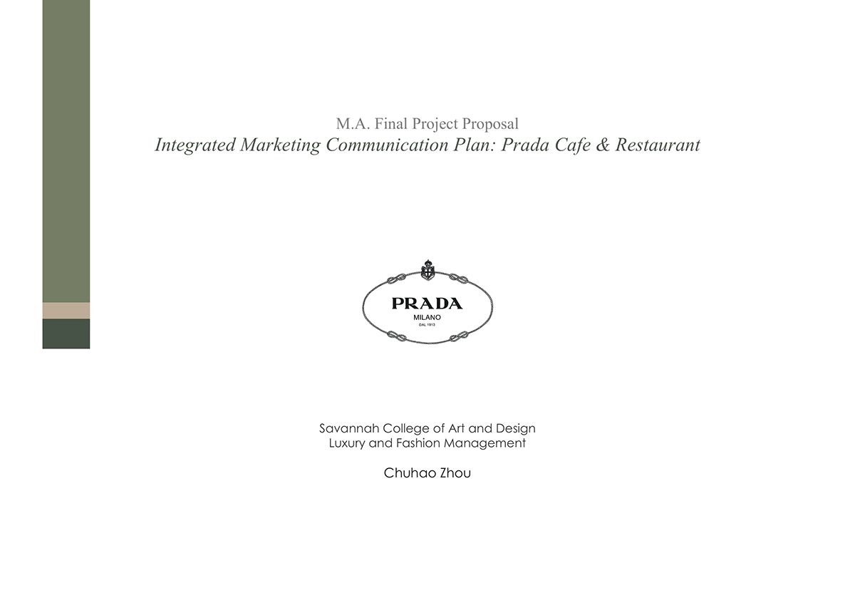 marketing   prada IMC integrated marketing communication plan cafe restaurant
