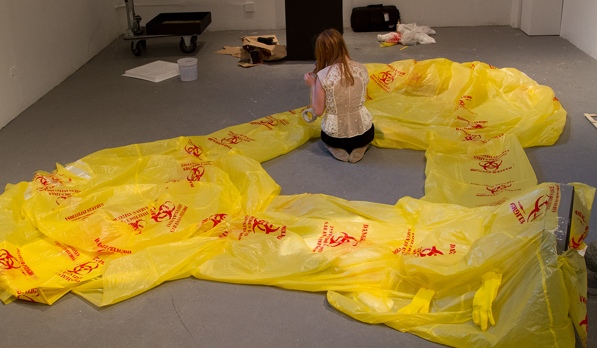 biohazard inflatable toxic interactive sculpture