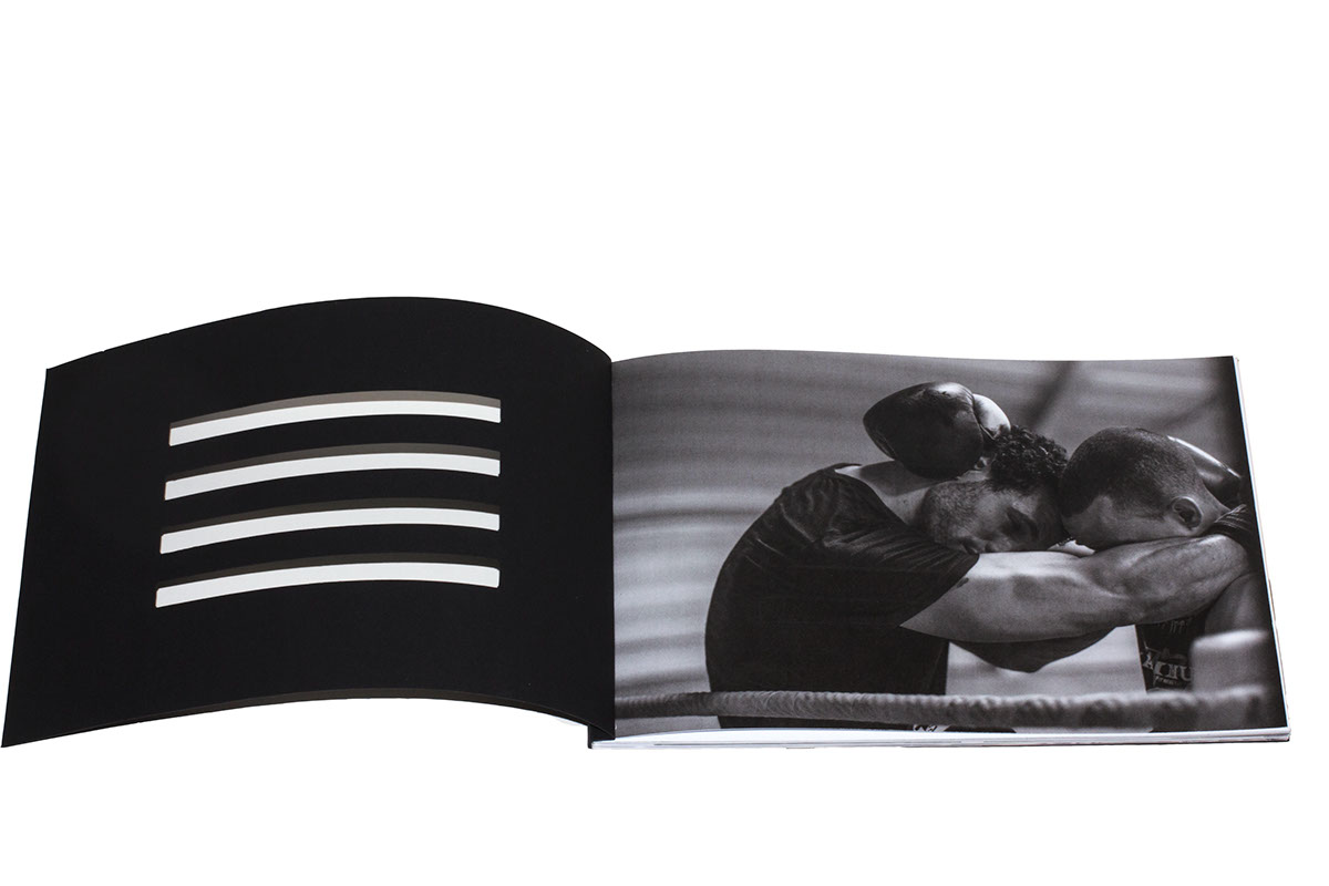 black and white Boxing muay thai yannick merterns book design handmade Bookbinding