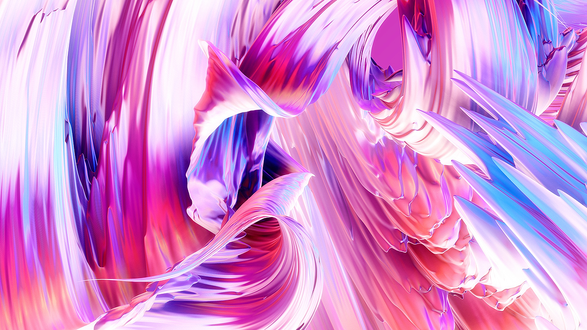 Paintwaves paint loop wave 3D vibrant color globs abstract wallpaper