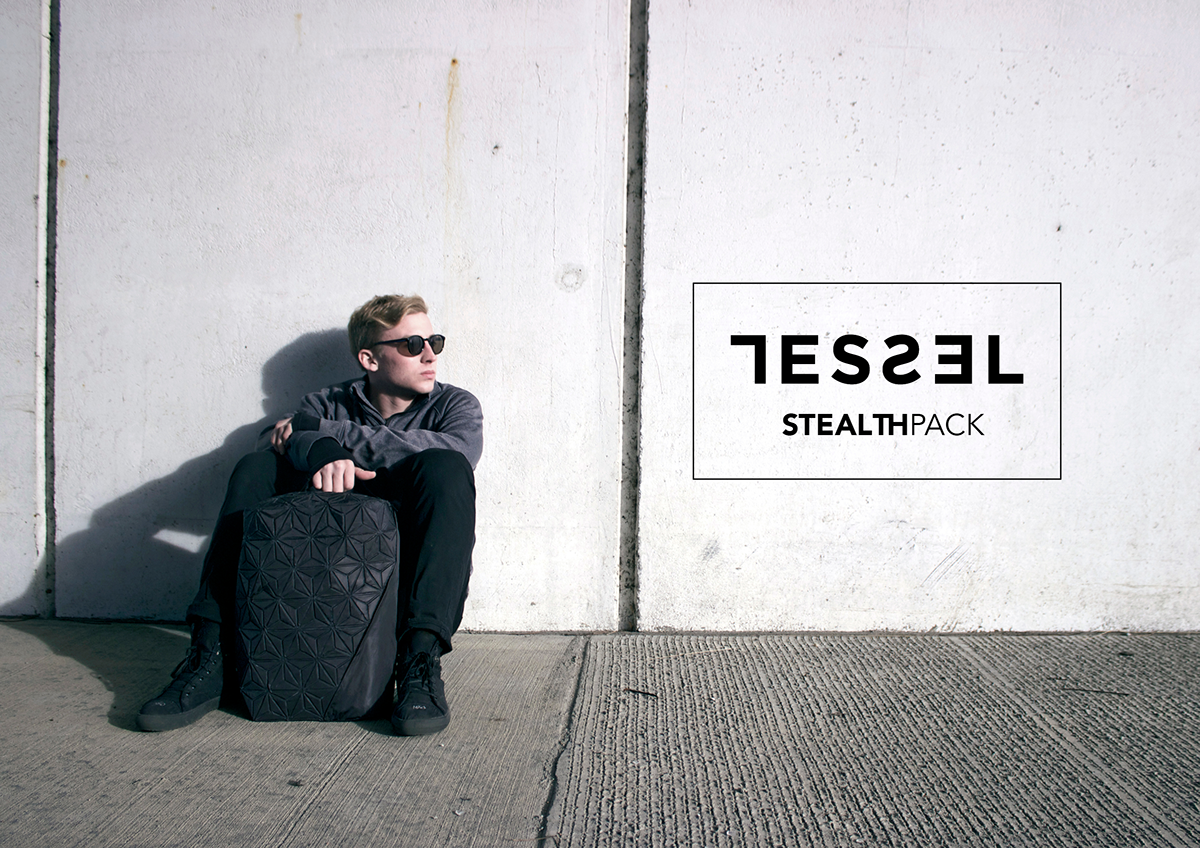 tessel TECHWEAR backpack black tessellate Triangles Tessel Supply