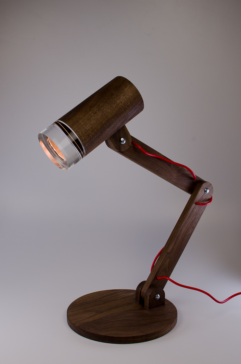 Lamp desk acrylic walnut Desk lamp Office furniture product wood lighting
