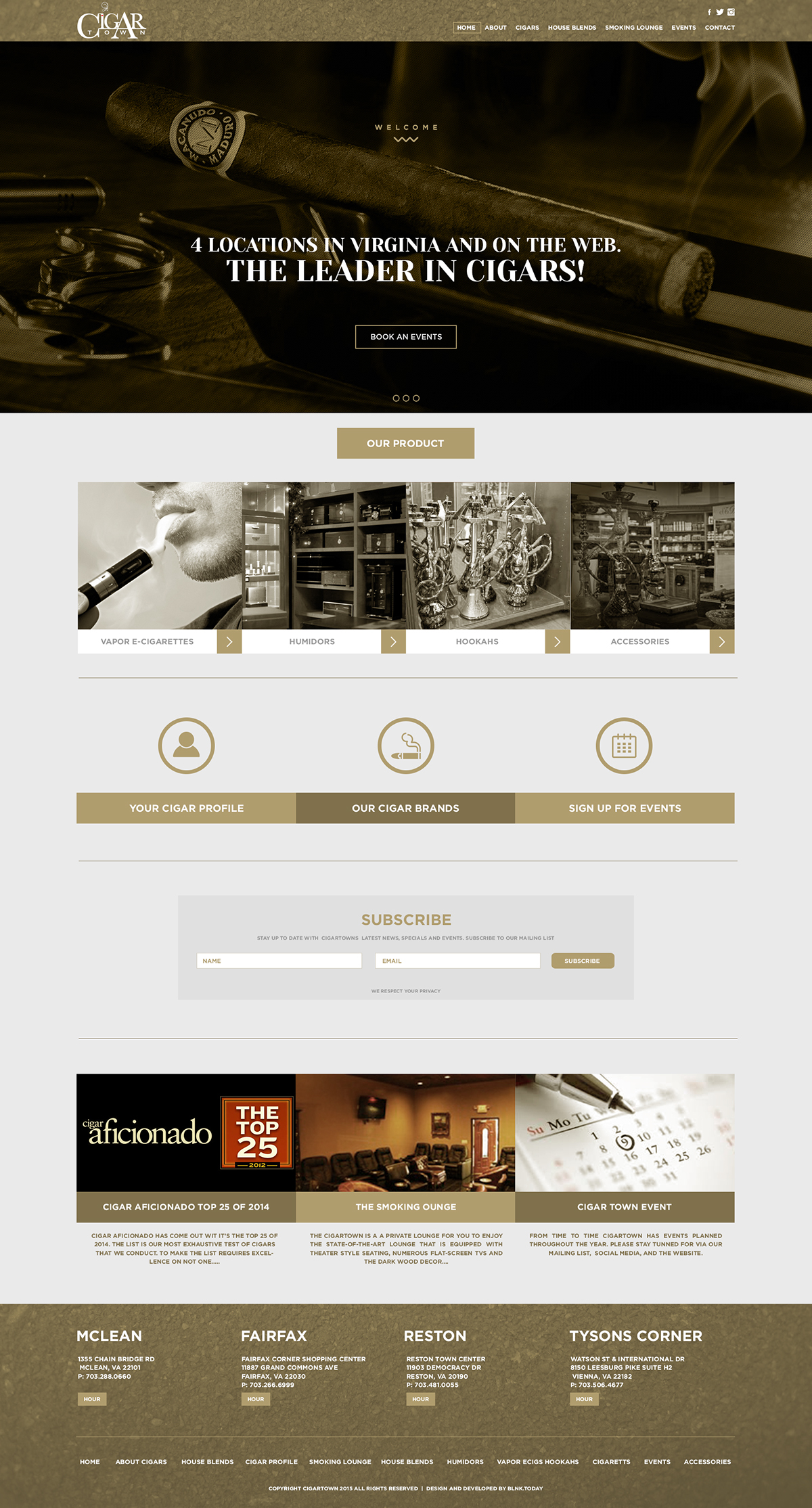 Web design cigar store graphic Promotioal UI ux