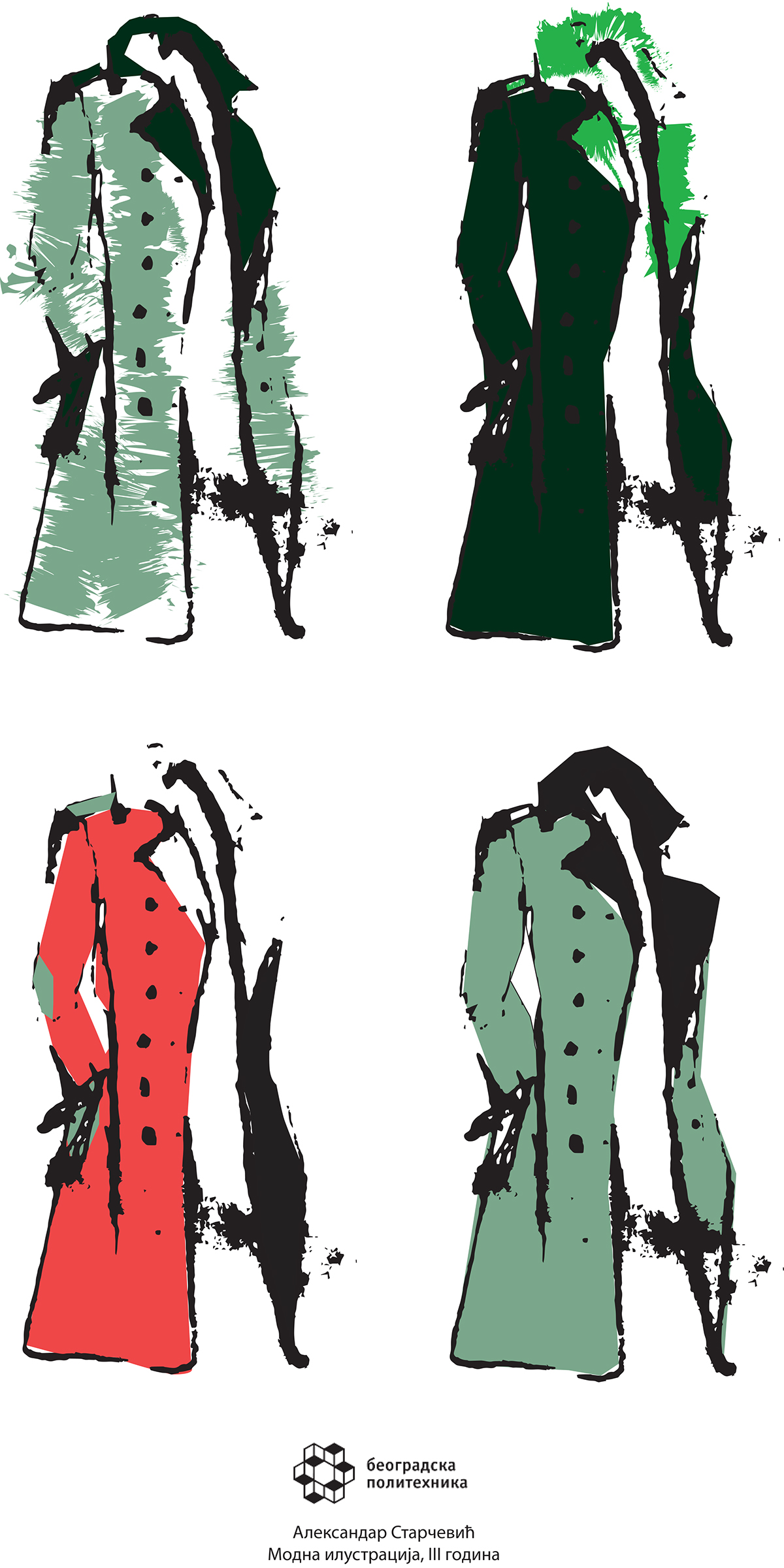 fashion illustration coat woman man