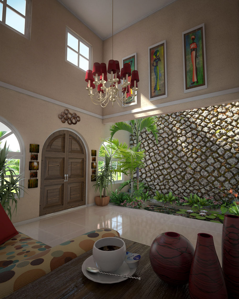 container beach pavillion jamaica Caribbean rendering 3D SketchUP ideasja ideas kamaal Tropical visualization