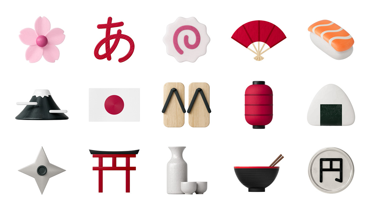 3D artwork concept graphic design  Icon idea ILLUSTRATION  japan japanese visual identity
