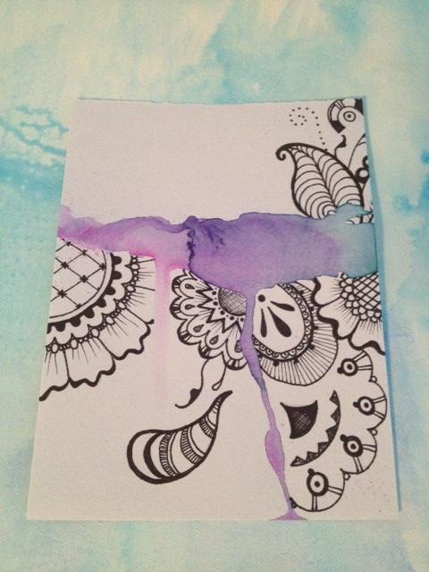 pattern Flowers watercolor cards