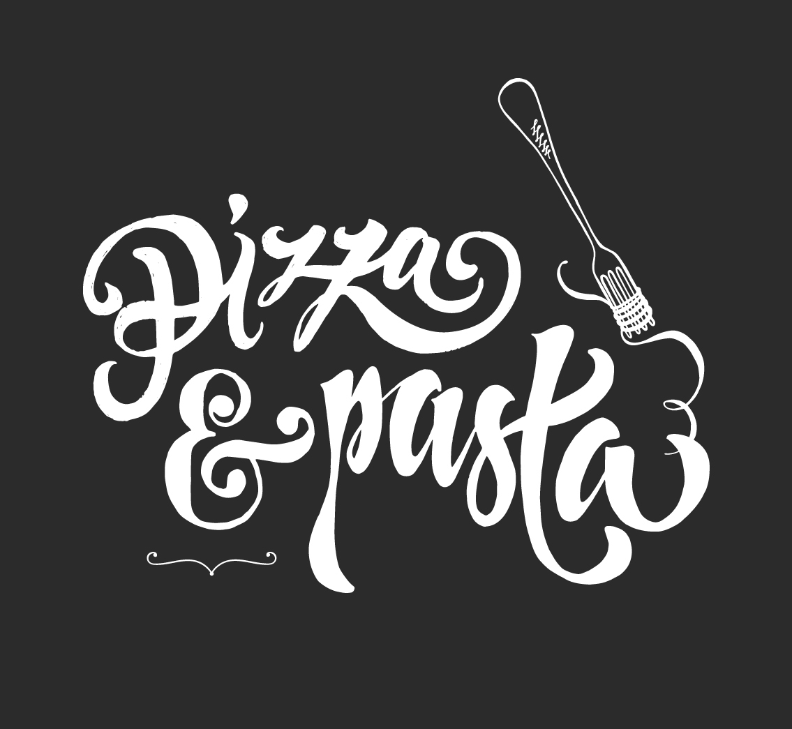 strada Pizza Pasta lettering tipografia restaurante gastronomia