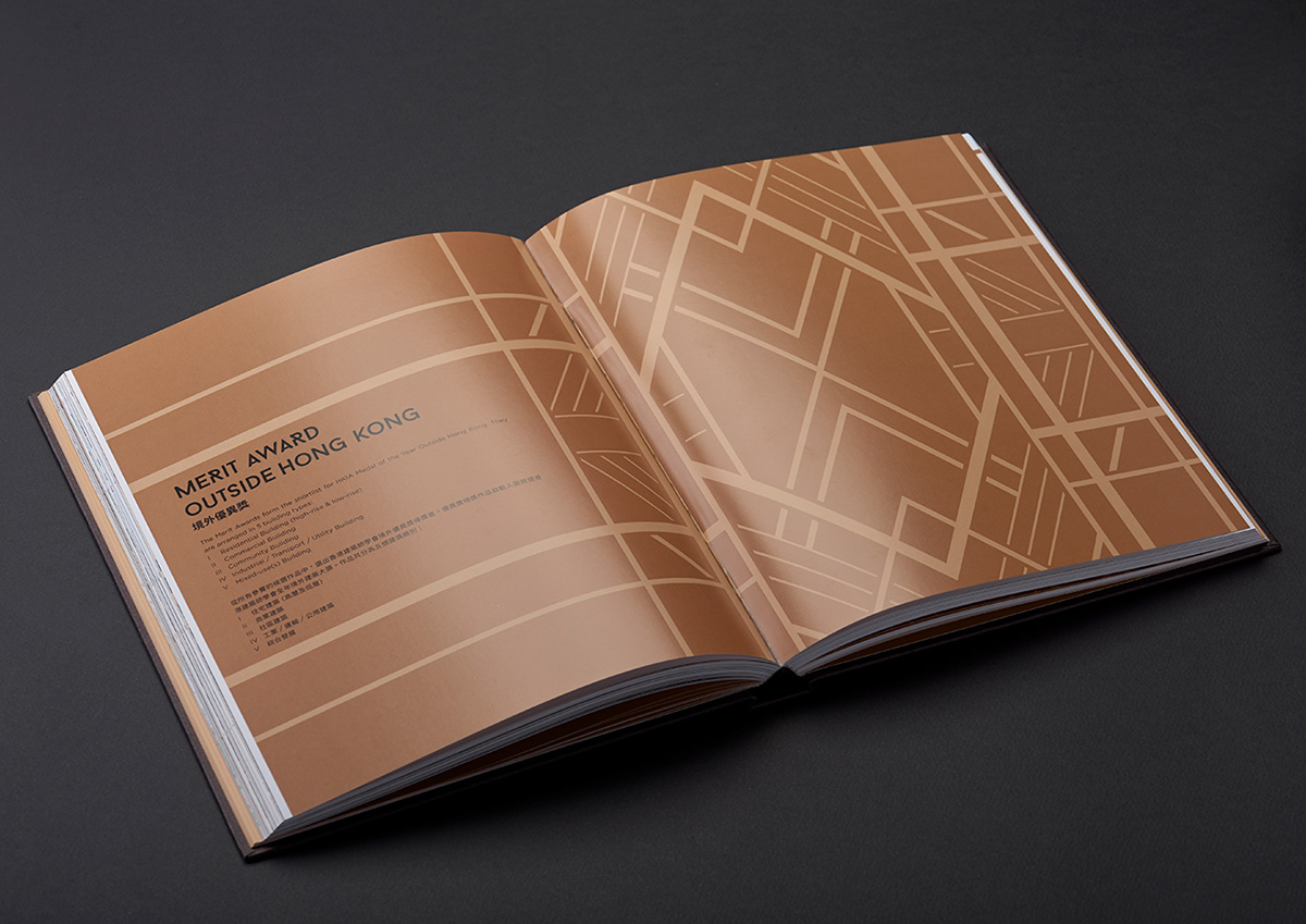 art deco book design gold Hong Kong hot stamping institute of architects pattern Vision plus ANNUAL AWARDS 2017/18