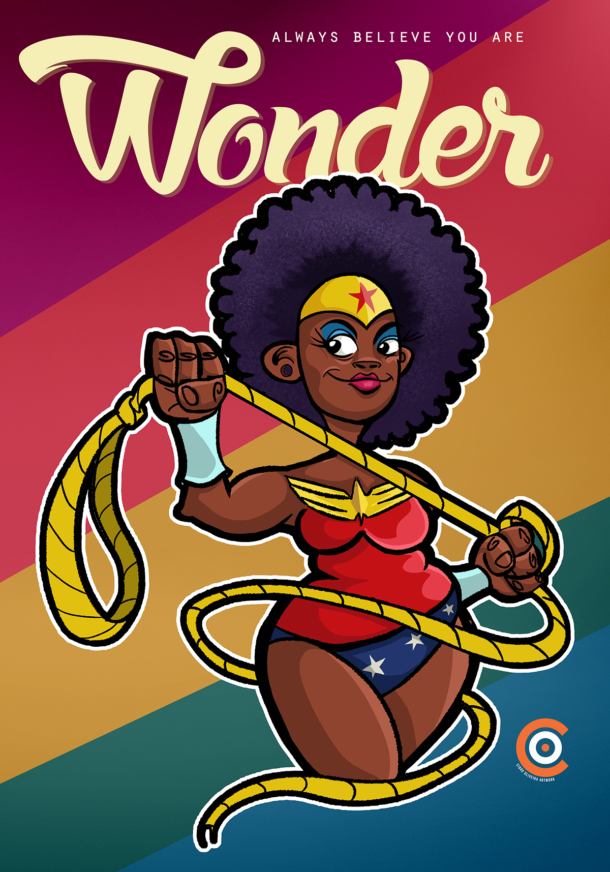 wonder woman ILLUSTRATION  Drawing  cartoon desenho Ilustração Girl Power black girl black girl magic empowered woman