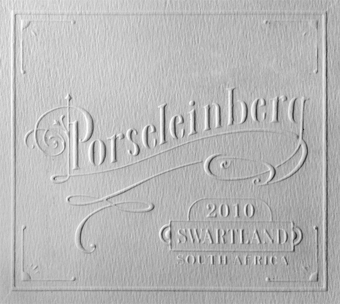 Blind Emboss letterpress Porseleinberg