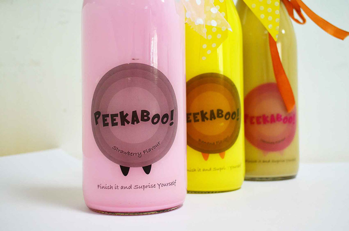 packagingdesign milk bottle bottledesign print cute animal illustrations concept flavoured raashisighat colours peekaboo kids Love