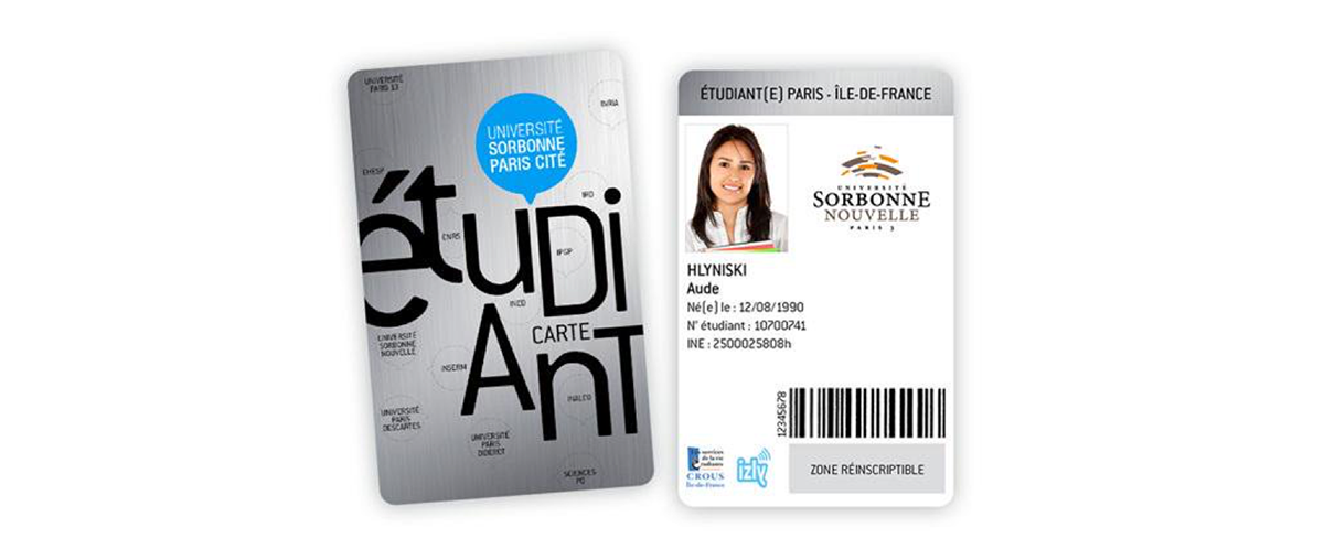 USPC Sorbonne Paris étudiant Carte card student Brutalism badge ID