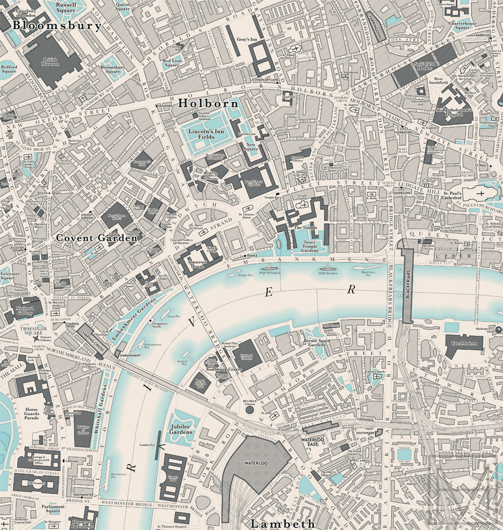 map map design cartography homage Retro vintage antique London