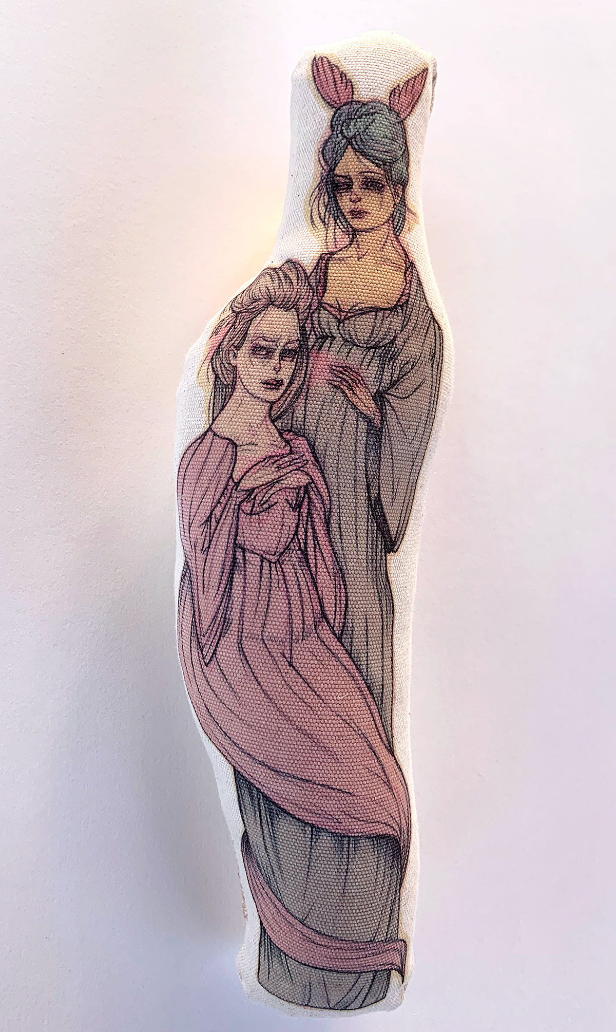 art Character design  Drawing  Ghosts gothic handmade ink plush stuffed women