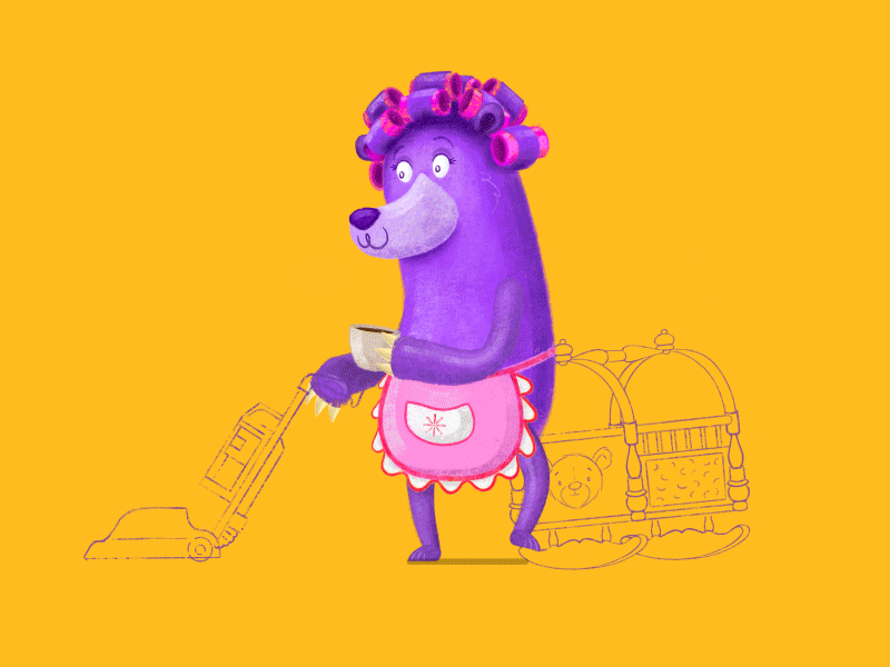 gif ILLUSTRATION  animation  cartoon Character design  tea Coffee craft bear octopus