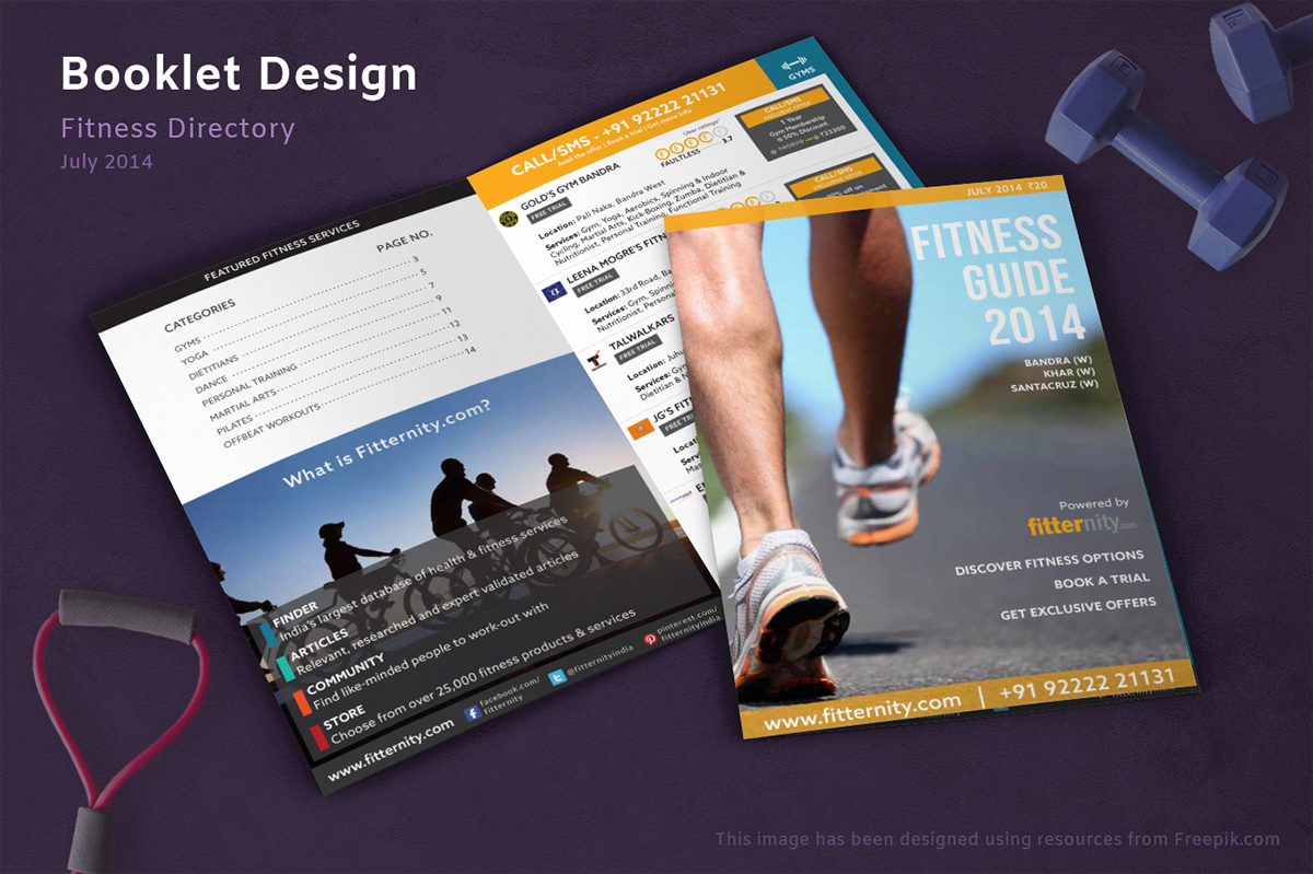 Booklet Design of a Fitness Directory Listings